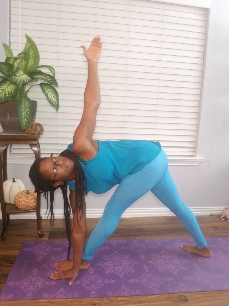 Yoga Pose : Parivrtta Trikonasana Or Revolved Triangle Pose | Yoga poses, Triangle  pose, Poses