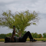 woman performing upper body workout